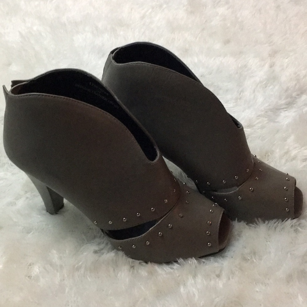 Town Shoes Open Toe Leather Booties